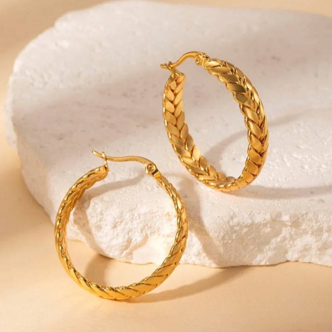 Classic Wheat Hoop Earrings