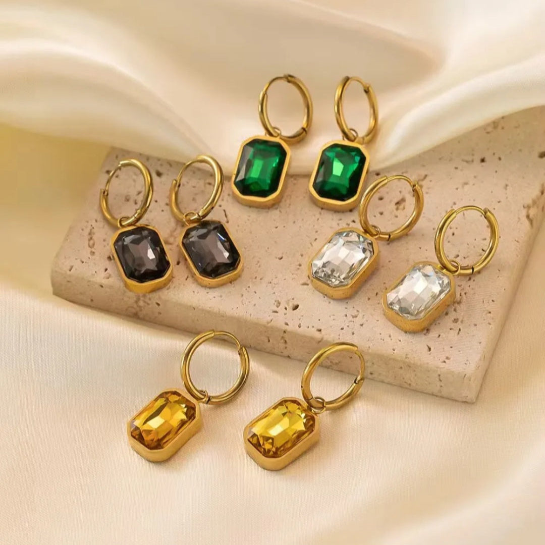 Vintage Rectangul Dangle Hoon Earrings