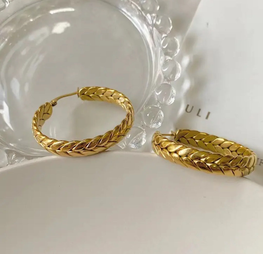 Classic Wheat Hoop Earrings