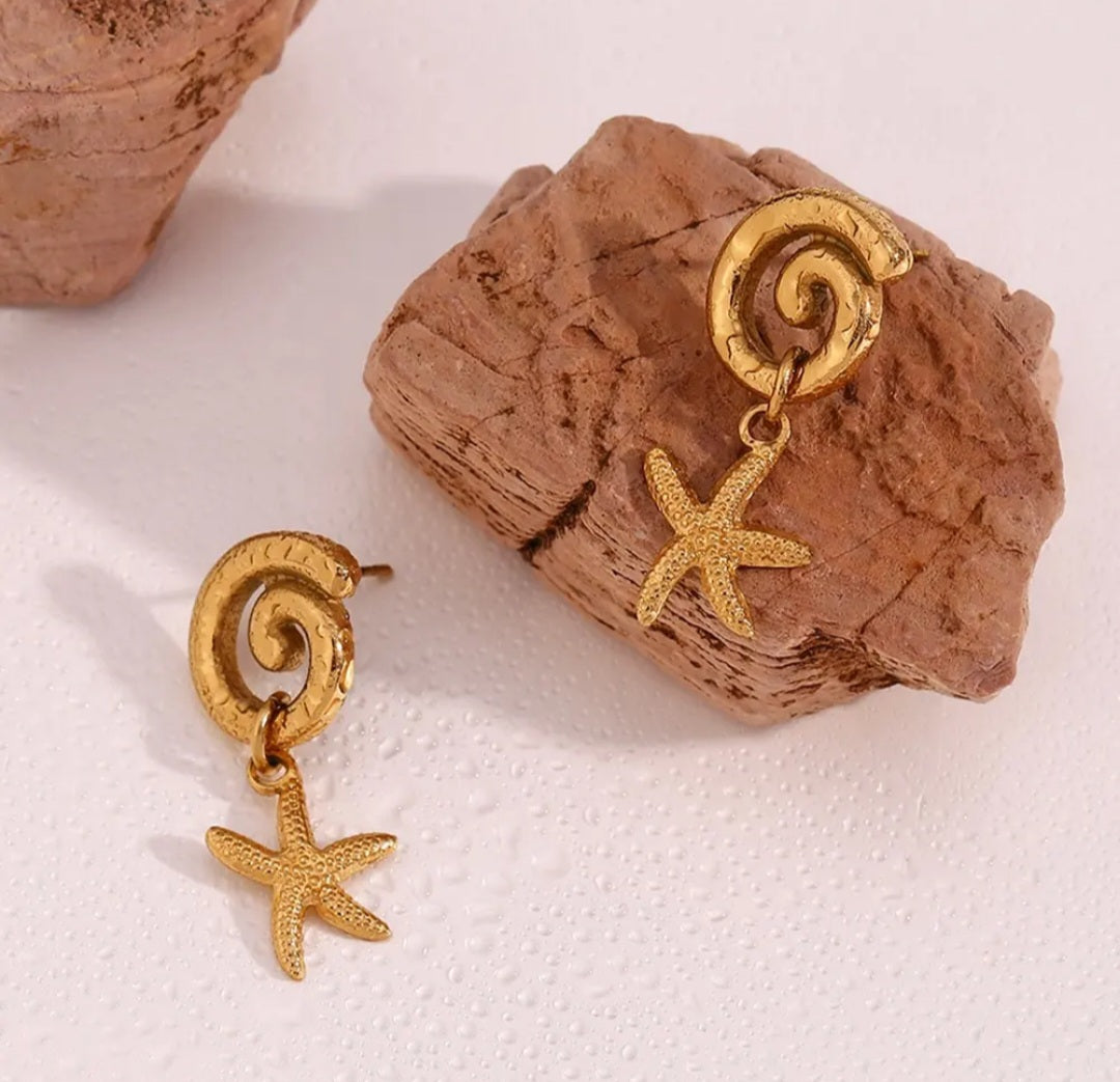 Summer Starfish Drop Earrings