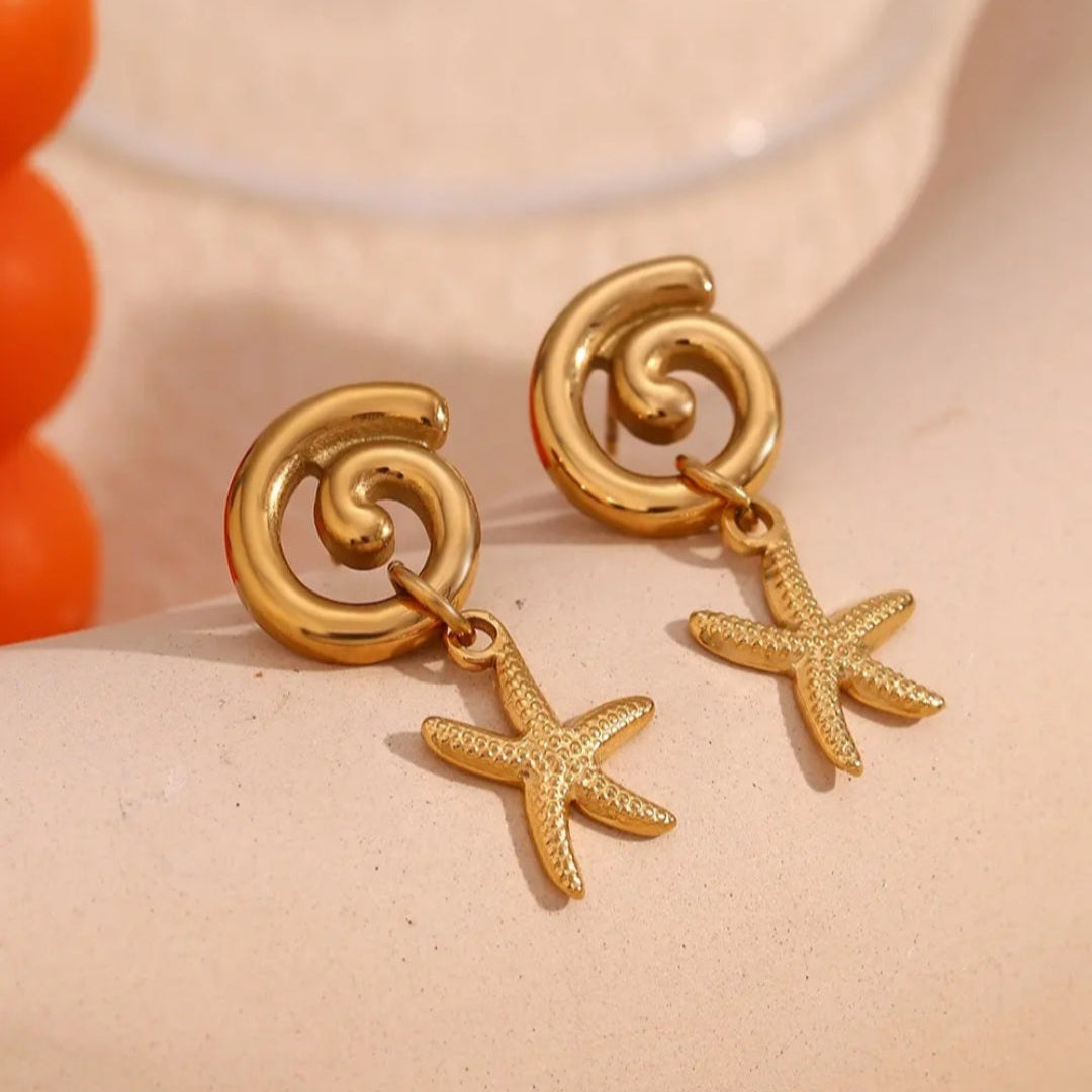 Summer Starfish Drop Earrings