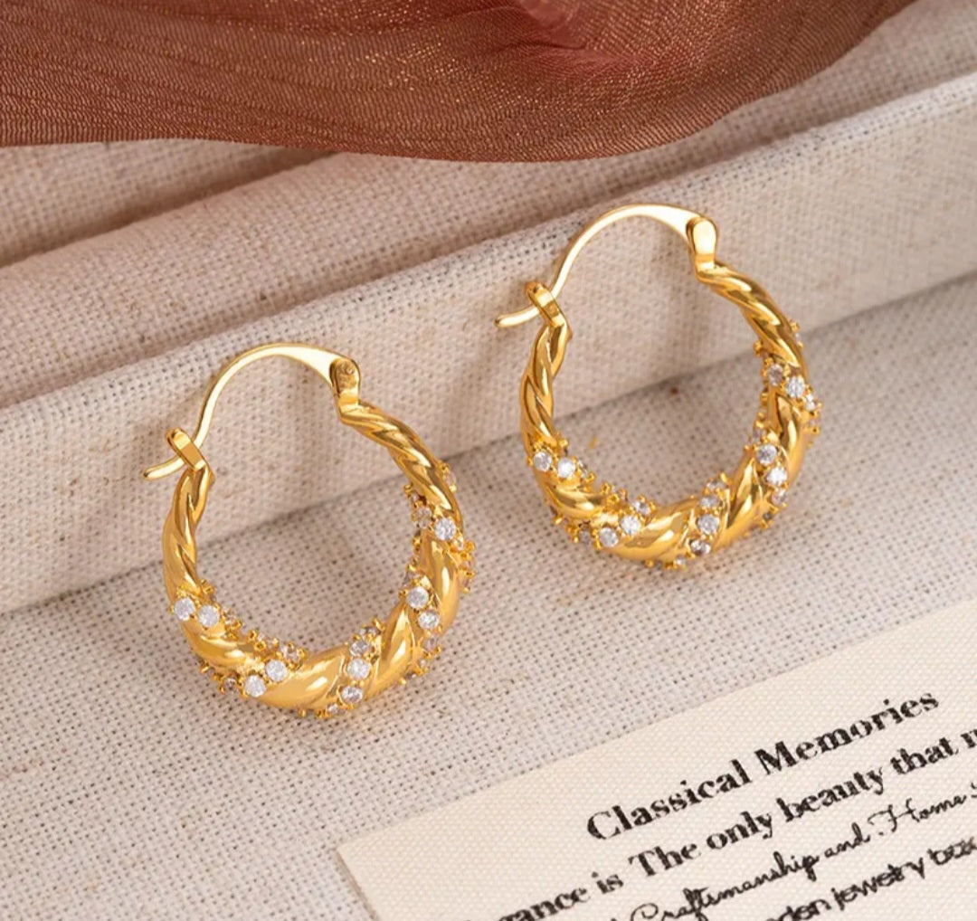 Twist Buckle Hoop Earrings