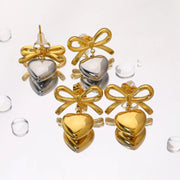 Bow Heart Earrings