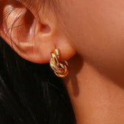 Chunky Twist Hoop Earrings