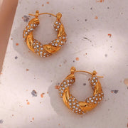 Twisted Zircon Hoop Earrings