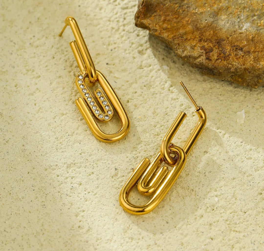 Paper Clip Dangle Earrings