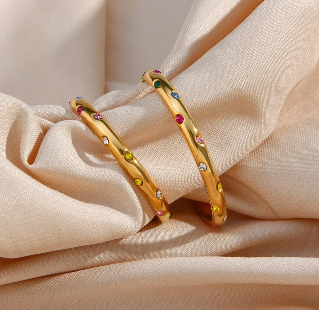 Multicolor Zircon Hoops