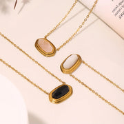 Geometric Stone Pendant Necklace