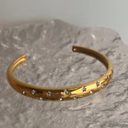 Zircon Star Open Cuff Bangle (x1)