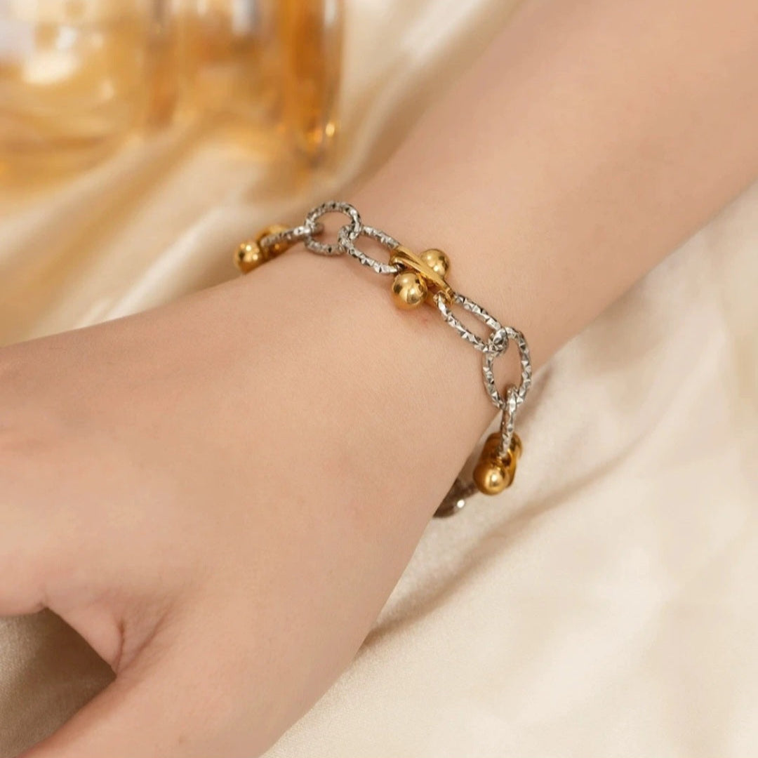 Two-Tone Chain Link Bracelet