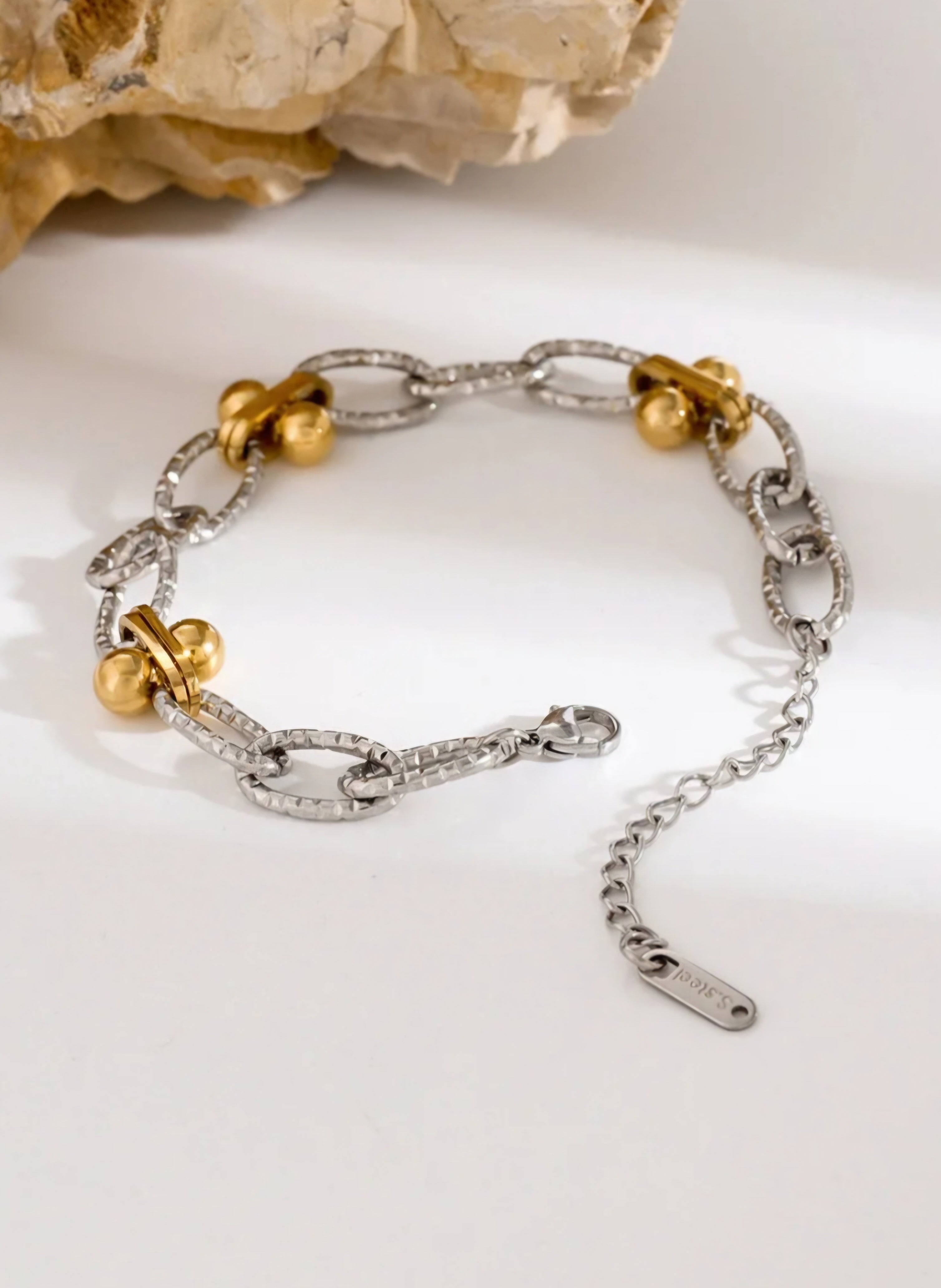 Two-Tone Chain Link Bracelet