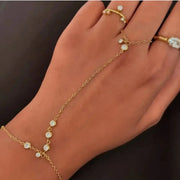 Dangle Zircon Ring-Bracelet