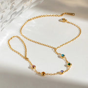 Multicolor Zircon Ring-Bracelet