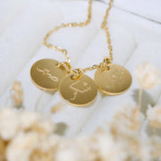 Arabic Engraved Charms Necklace (Sabr/Patience - Shukr/Grateful - Tawakkul/Trust)