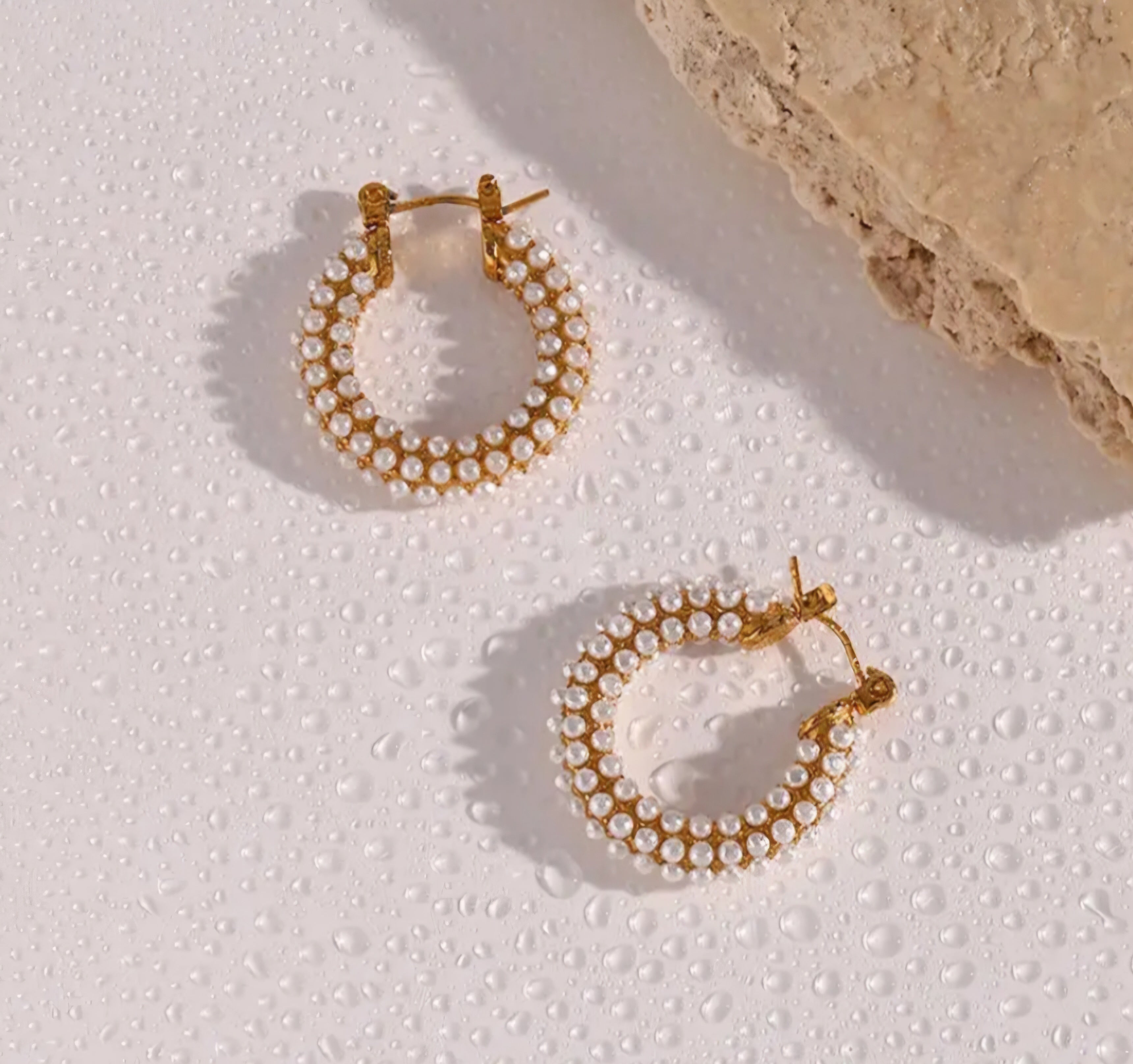 Fresh Water Pearl Hoop Earrings