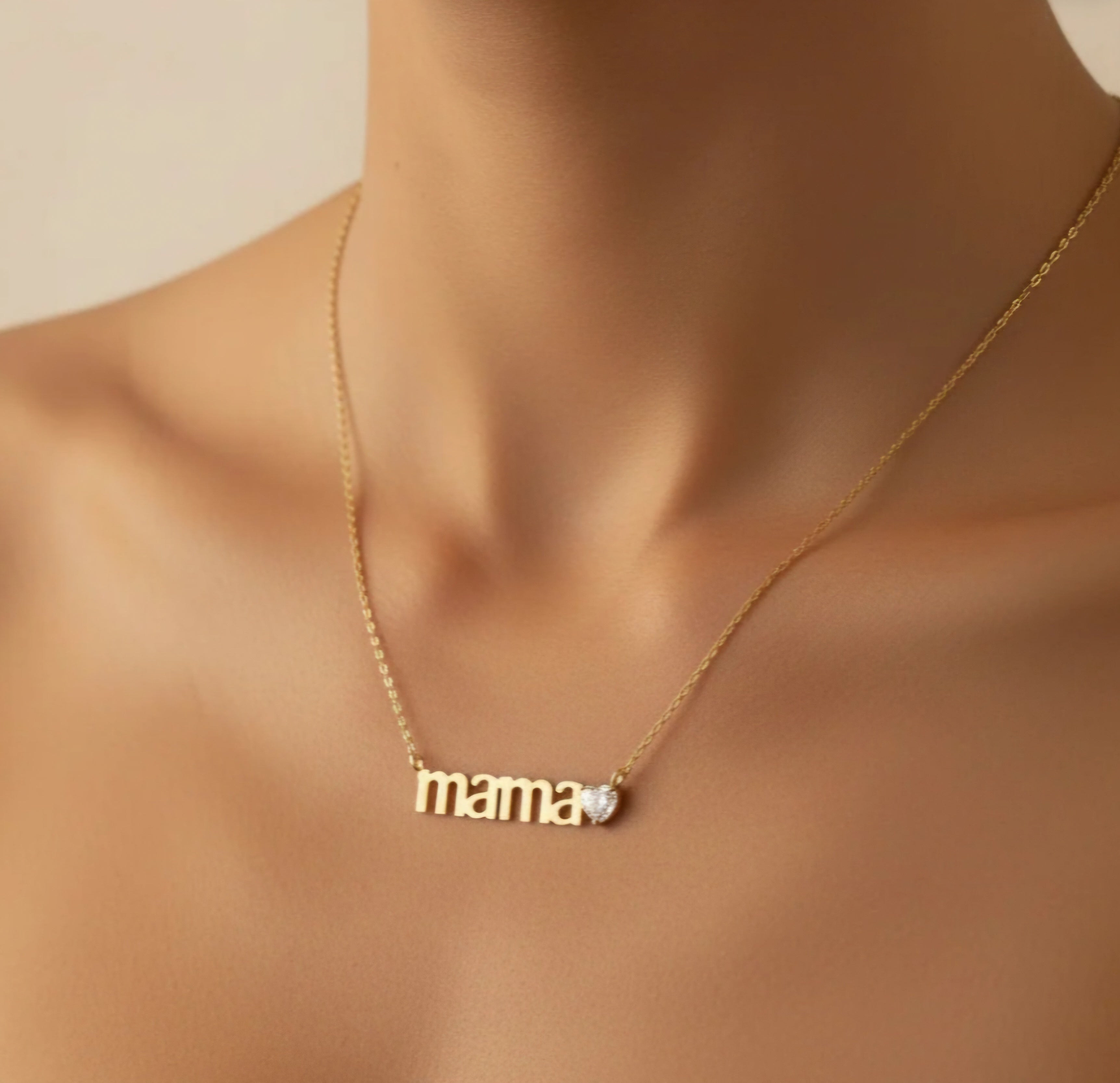 Mama Heart Crystal Necklace