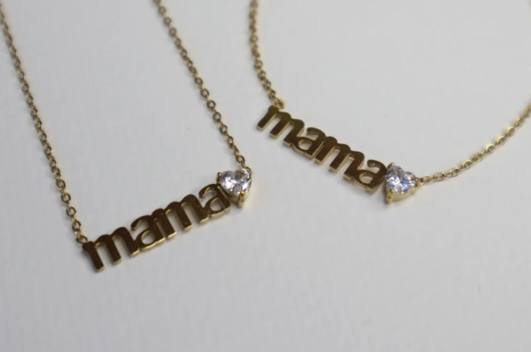 Mama Heart Crystal Necklace