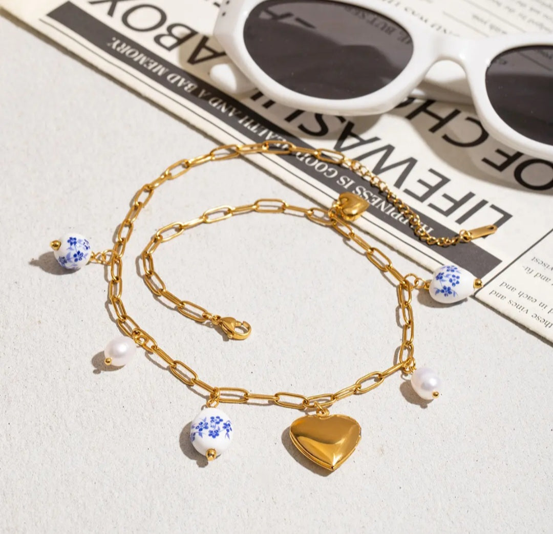 Heart Locket Charm Necklace