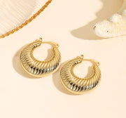 Croissant Chunky Huggie Hoop Earrings