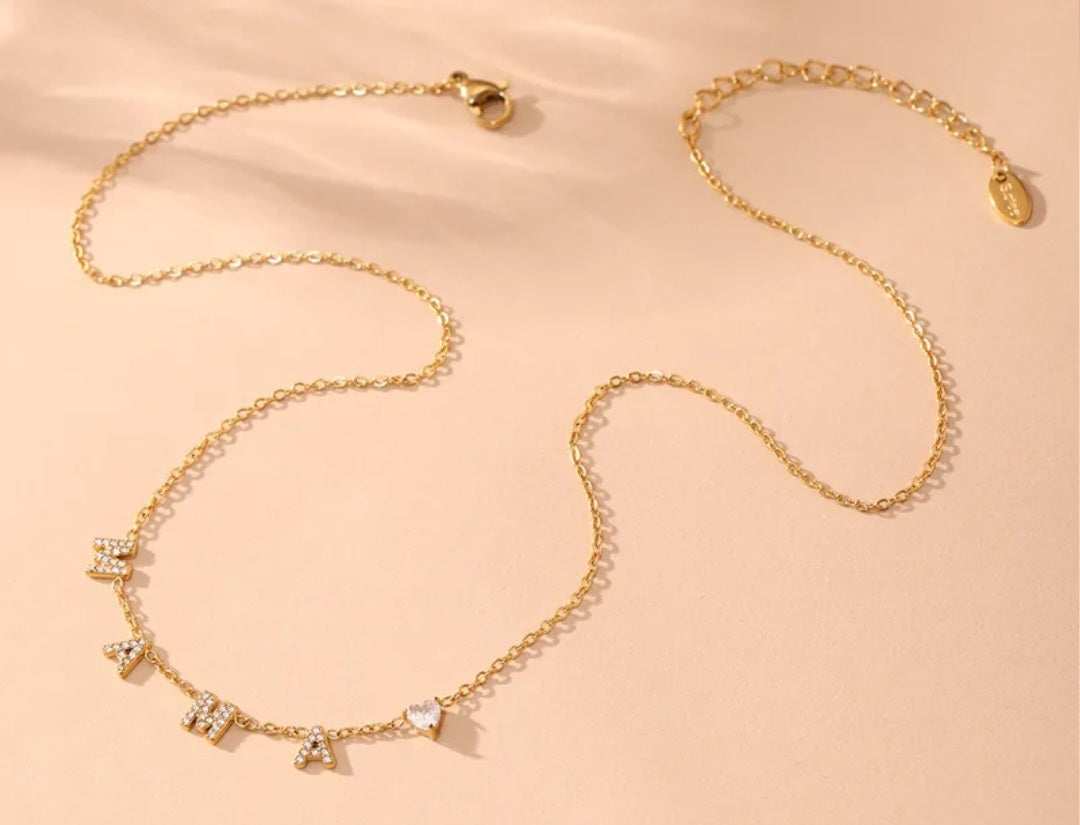MAMA Heart-shaped 5A Zirconia Necklace